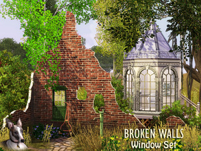 Sims 3 — Broken Walls Window Set by Cyclonesue — No Sim's home should be perfect, so here is a set of 12 windows (no