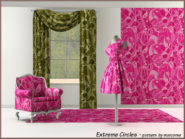 Sims 3 — Extreme Circles_marcorse by marcorse — An extreme geometric pattern of superimposed circles in raspberry pink. 2