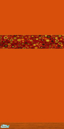 Sims 2 — Old Orange Revels Border by jeni — A Old Orange painted wall with a Revels border.