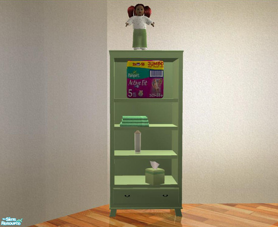 Sims 2 — NurceryKids - recolor mint  - Bookcase by ShinoKCR — 