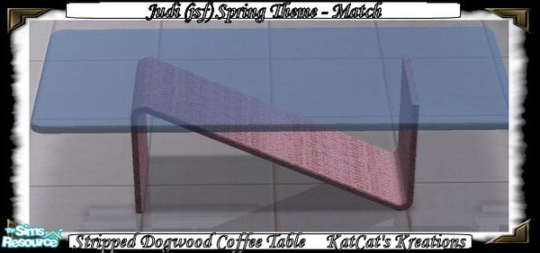 Sims 2 — Stripped Dogwood Coffee Table by KatCat — Recolor of the "Coffee for Four by Well Bred and Co." coffee