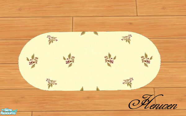Sims 2 — Seasons Colonial Bath Oval White Floral by Henwen — As a request. I added matching rugs to my Seasons Colonial