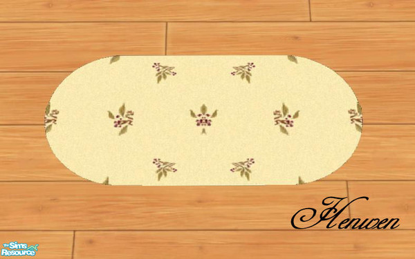 Sims 2 — Seasons Colonial Bath Oval Beige Floral by Henwen — As a request. I added matching rugs to my Seasons Colonial
