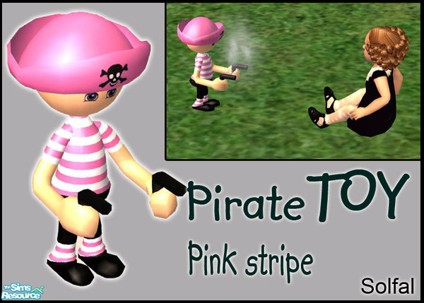 Sims 2 — Pirate Toy Pink Stripe by solfal — New toys for toddlers. Jumps upp when the toddler touches its foot and it has