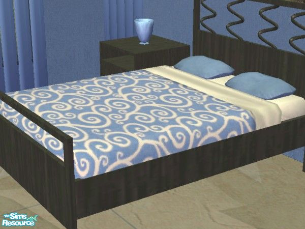 Sims 2 — Curve Appeal Recolor #1 - Bedding by EarthGoddess54 — Part of the Curve Appeal Black & Blue recolor set.