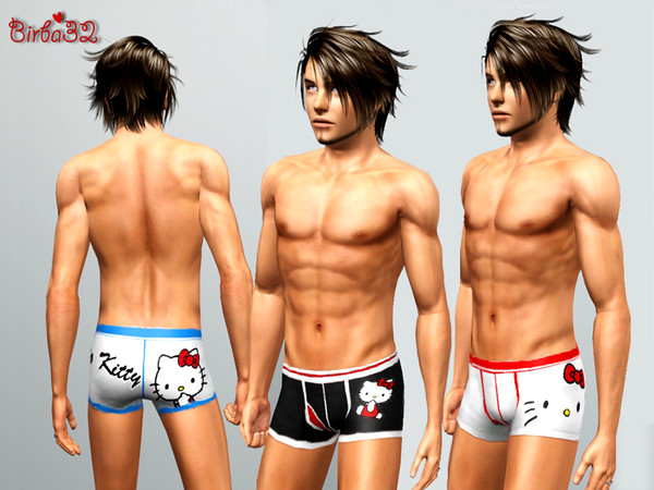 Sims 3 — Hello Kitty for Him by Birba32 — If you like Hello Kitty, this is for you! A sweet underwear for her and for
