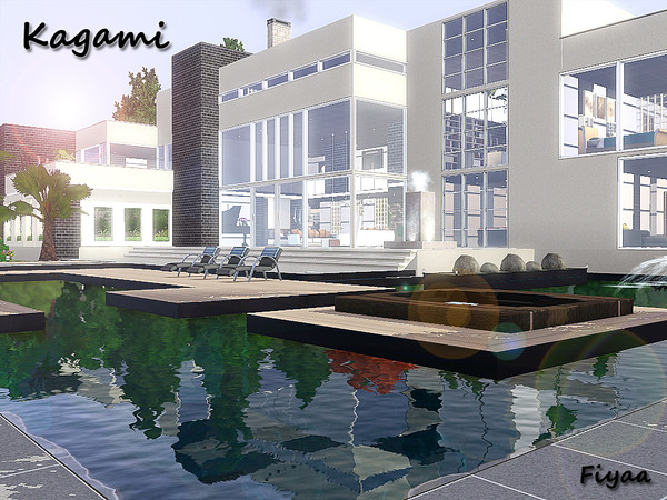 Sims 3 — Kagami by Fiyaa — KAGAMI: Kagami means mirror in Japanese. This big luxurious modern house is full of mirror
