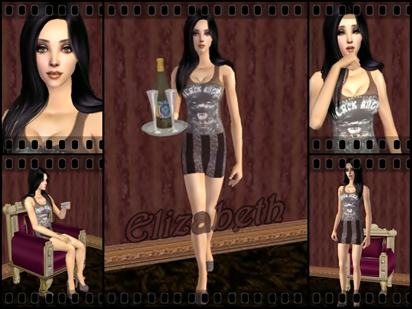 Sims 2 — Elizabeth by Nita_hc — -Black angel tank top and striped skirt by Nita hc -mekup, needlecream -lipstick,