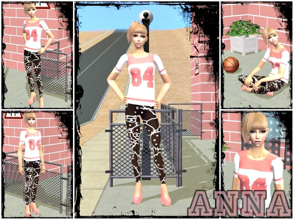 Sims 2 — Anna by Nita_hc — -84 t-shirt and Hello kitty legings by Nita hc -skin tone, stefan -makeup, janita -poket