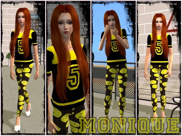 Sims 2 — Monique by Nita_hc — 5 t-shirt and smiley legings by Nita hc -skin tone, stefan -makeup, janita -poket facemask,