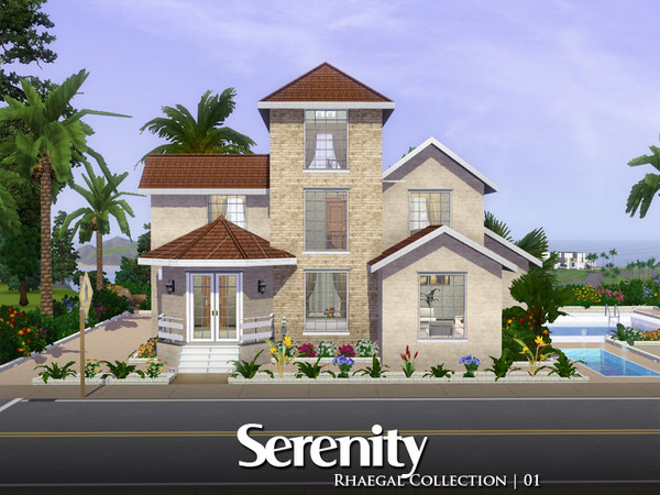 Sims 3 — Serenity by Rhaegal — Natural, colorful and spacious house for your Sims! Enjoy the pool and a peaceful home.