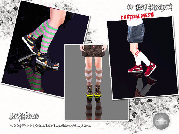 Sims 3 — Cu High Sneakers by natef005 — Hi! I hope you enjoy the sneakers. They are unisex. The mesh is by myself! :)