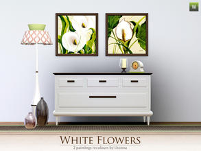 Sims 3 — White Flowers by Lhonna — Set of 2 wall hangings with white flowers (lilies). The paintings are very decorative