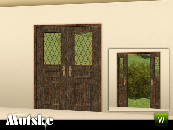 Sims 3 — Tear Stained Glass Slinging Door 2x1 by Mutske — Add-on for the Late Night Tear Stained Glass Door. 4