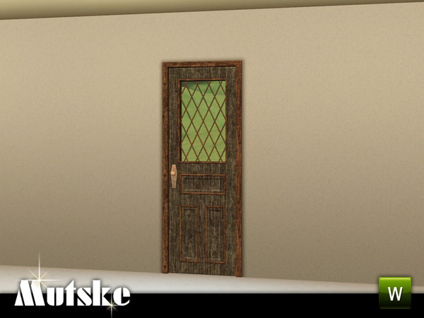 Sims 3 — Tear Stained Glass Door 1x1 by Mutske — Add-on for the Late Night Tear Stained Glass Door. 4 Recolorable parts.