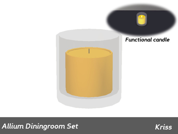Sims 3 — Allium Dining Candle by Kriss — Votive candle with working flame. Will brighten up the room and the mood at the