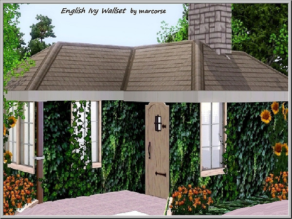 Sims 3 — English Ivy Wallset_marcorse by marcorse — 4-panel wallset of English Ivy. Use where a dense ivy coverage is