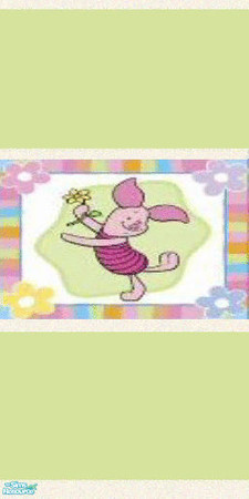 Sims 2 — Piglet Wall by jab1955 — Pooh\'s little friend Piglet awaits to adorn your child\'s wall. Has matching floor