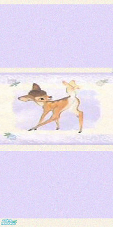 Sims 2 — Bambi Wall by jab1955 — Lavender and cream bambi wall for your little ones. Has matching floor.