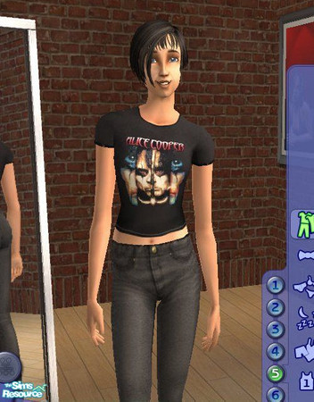 Sims 2 — Loco Fest - Shirt 5 by Dr. Macabre — This shirt features the Master of Macabre himself, Alice Cooper!!!!! Need I