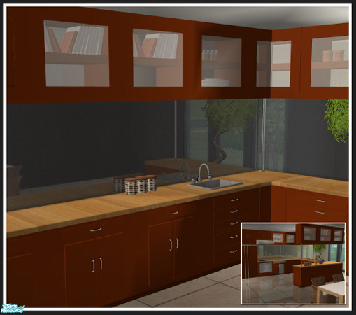 Sims 2 — Colorado kitchen - orange - counter2 by mirake — 