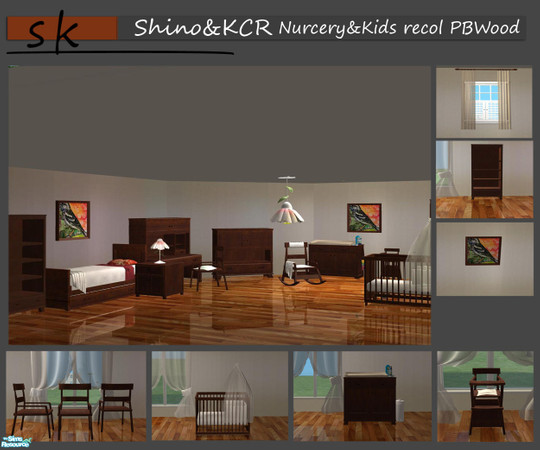Sims 2 — Nurcery&Kids - recolor PBWood by ShinoKCR — A recolor in the Potterybarnwoodcolor (brown). Please redownload