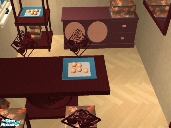 Sims 2 — Orange Blossom Dining Decobowl by brena31 —  The deco bowl from the rose dining set by detimgi in blue and