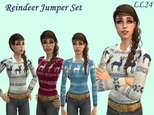 Sims 2 — Reindeer Jumper Set by luckylibran242 — Reindeer jumpers - the best way to spread Christmas cheer. Recommended