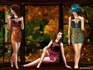 Sims 3 — Autumn Print Dress by gominola222 — Beautiful Autumn Print Dress for your female sims With launcher Thumbnail.