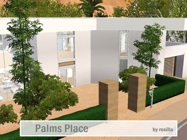 Sims 3 — Palms Place by Roxilla2 — Spacious two-bedroomed house ideal for modern Sims. Downstairs: large pool, deck,