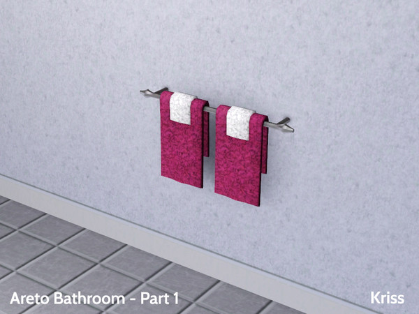 Sims 3 — Areto Bathroom Towels by Kriss — Towels will look even better on this glamorous and elegant rack. Made by