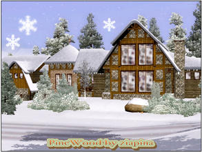 Sims 3 — PineWood for X-mas  by ziapina — PineWood is a generously inviting Log Home for families with pets and a passion