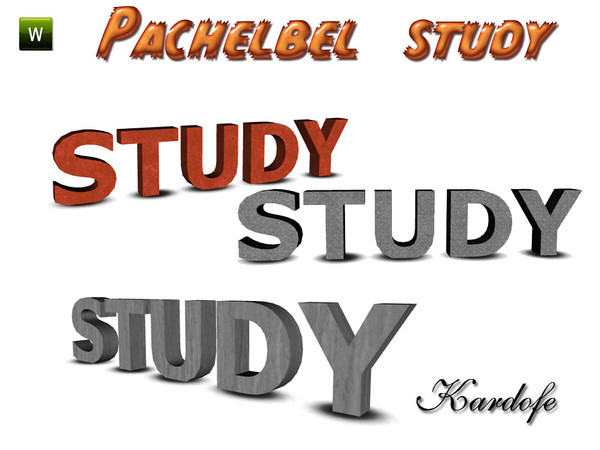 Sims 3 — kar_Pachelbel  study_lettering by kardofe — Lettering by kardofe