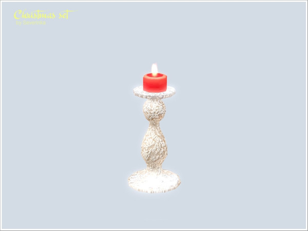 Sims 3 — Candle silver v02 by Severinka_ — Christmas set III Functional short candle in silver candlestick. Decor for the
