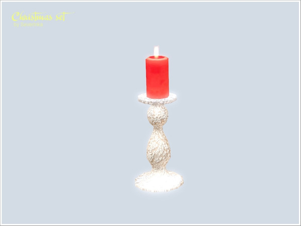 Sims 3 — Candle silver v01 by Severinka_ — Christmas set III Functional medium candle in silver candlestick. Decor for