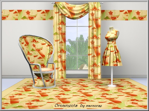 Sims 3 — Ornaments_marcorse by marcorse — Pattern Themed: Christmas tree ornaments, red and green
