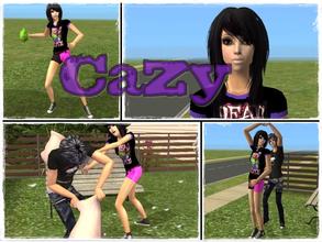 Sims 2 — Cazy by Nita_hc — Cute t-shirt and pink shorts by Nita_hc.