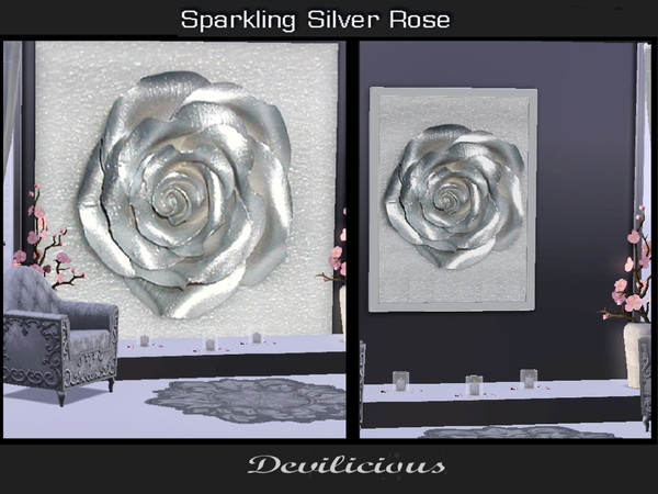 Sims 3 — 2 Paintings: Sparkling Silver Rose by Devilicious by Devilicious — 2 Paintings: Sparkling Silver Rose by