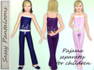 Sims 3 — pajama separates for children by Sassy_Pants — A pajama set containing a top, bottoms and slippers (slippers