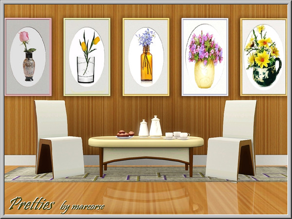 Sims 3 — Pretties_marcorse by marcorse — Pretty little flowers in a variety of containers. 5 paintings in 1 file.