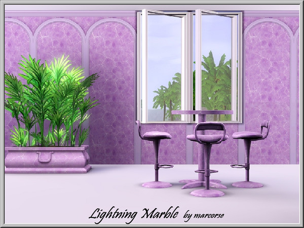 Sims 3 — Lightning Marble_marcorse by marcorse — Violet marble with lightning pattern for countertops, floors, etc.