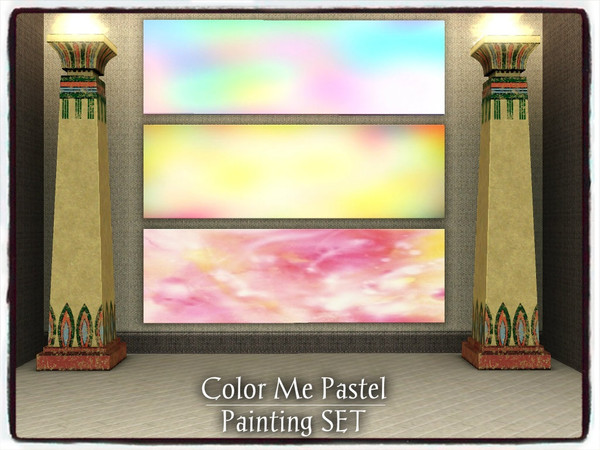 Sims 3 — Color Me Pastel_PAINTING SET. by Xodess — This set consists of three pastel paintings for your Sims home. They