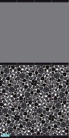 Sims 2 — Little Stones - Ciottoli Nero wall by Mekhi — Tiled wall with kaleidoscopic pattern.Matches my Ciottoli Nero