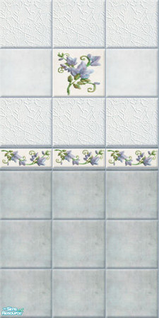 Sims 2 — Flora: flora05 by perelinka — Tiled wall in blue.
