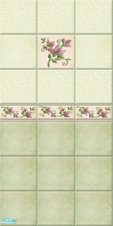 Sims 2 — Flora: flora03 by perelinka — Tiled wall in green.