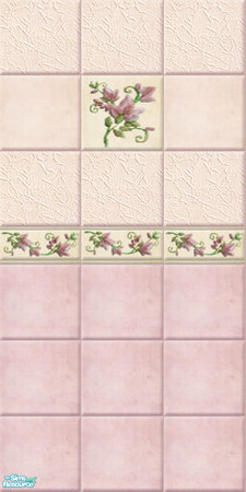 Sims 2 — Flora: flora02 by perelinka — Tiled wall in pink.