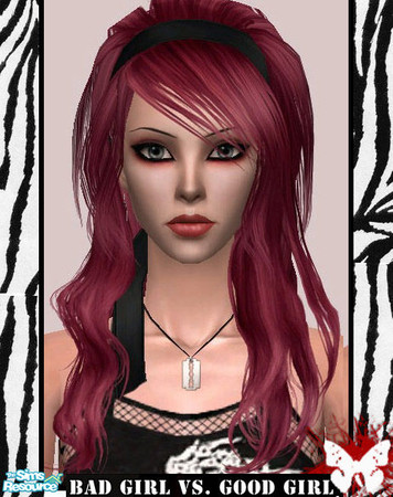 Sims 2 — Bad Girl hair - [Pink] by Vxen — Recolor of XMSims #54 hair. Don't forget to download the mesh from here: