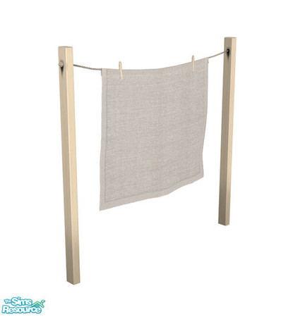 Sims 2 — White Wood - Clothesline by Murano — White wooden clothesline for your english gardens. You need to download the