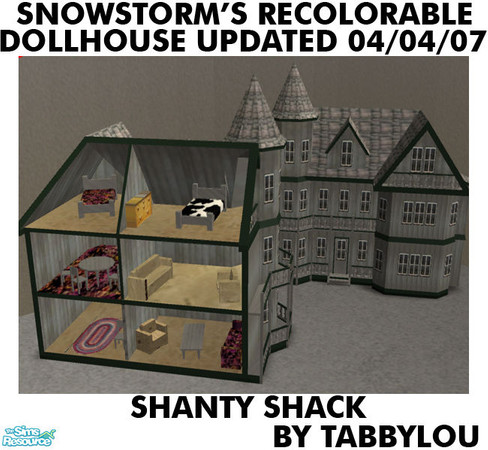 Sims 2 — TL - Snowstorm Dollhouse Recolor Shanty Shack by TabbyLou — Shanty Shack Recolor (inside & out) of