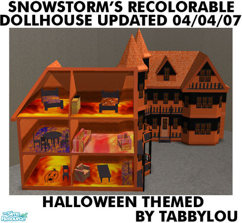 Sims 2 — TL - Snowstorm Dollhouse Recolor Halloween by TabbyLou — Halloween Recolor (inside & out) of Snowstorm's